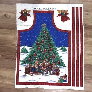 Vintage Christmas apron fabric-  Concord's Carolers Teddy Bears